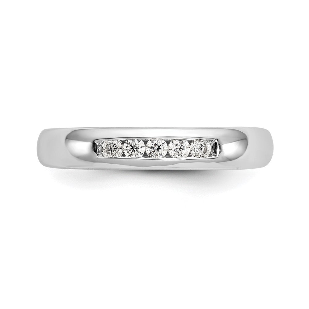 14K White Gold 5-Stone 1/6 carat Round Diamond Complete Channel Band