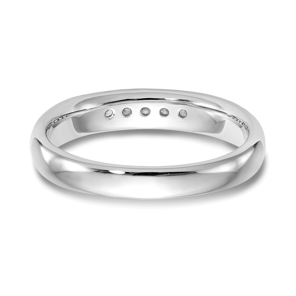 14K White Gold 5-Stone 1/6 carat Round Diamond Complete Channel Band