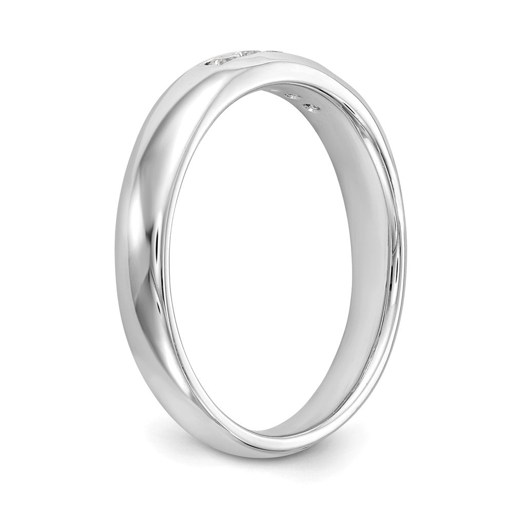 14K White Gold 5-Stone 1/6 carat Round Diamond Complete Channel Band