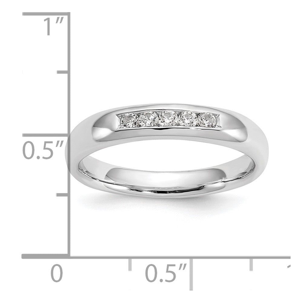 14K White Gold 5-Stone 1/6 carat Round Diamond Complete Channel Band