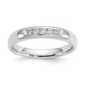 14K White Gold 5-Stone 1/6 carat Round Diamond Complete Channel Band