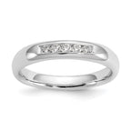 14K White Gold 5-Stone 1/6 carat Round Diamond Complete Channel Band