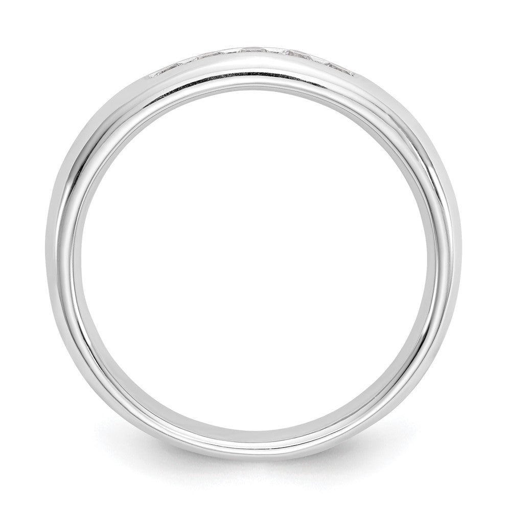 14K White Gold 5-Stone 1/5 carat Round Diamond Complete Channel Band