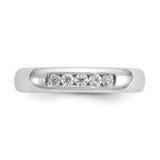 14K White Gold 5-Stone 1/5 carat Round Diamond Complete Channel Band