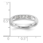14K White Gold 5-Stone 1/5 carat Round Diamond Complete Channel Band