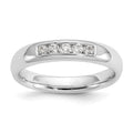 14K White Gold 5-Stone 1/5 carat Round Diamond Complete Channel Band