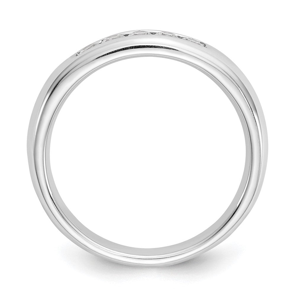 14K White Gold 5-Stone 1/4 carat Round Diamond Complete Channel Band