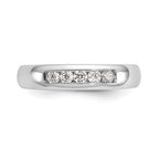 14K White Gold 5-Stone 1/4 carat Round Diamond Complete Channel Band