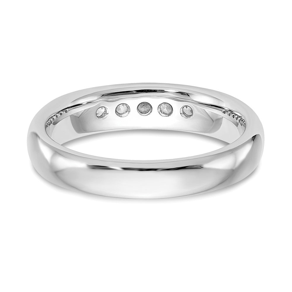 14K White Gold 5-Stone 1/4 carat Round Diamond Complete Channel Band