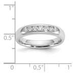 14K White Gold 5-Stone 1/4 carat Round Diamond Complete Channel Band