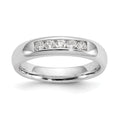 14K White Gold 5-Stone 1/4 carat Round Diamond Complete Channel Band