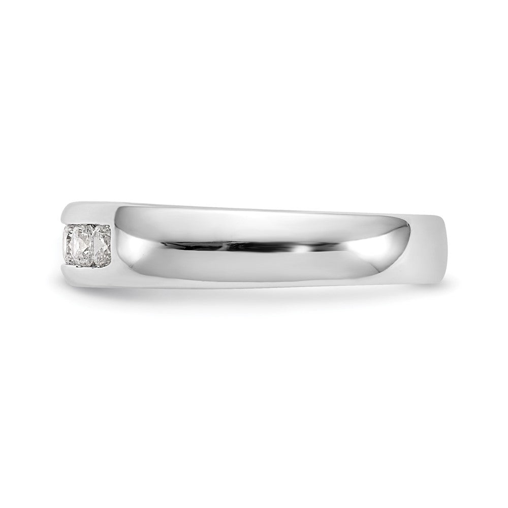 14K White Gold 5-Stone 1/3 carat Round Diamond Complete Channel Band