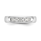 14K White Gold 5-Stone 1/3 carat Round Diamond Complete Channel Band
