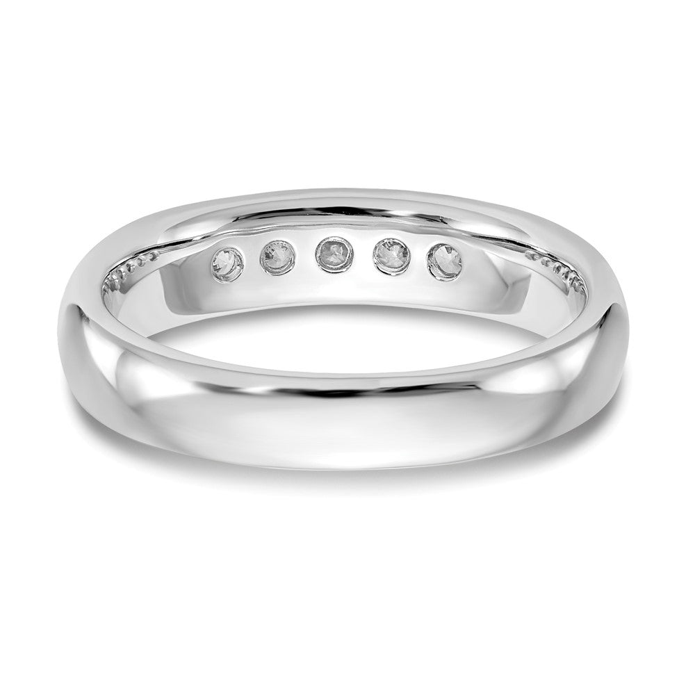14K White Gold 5-Stone 1/3 carat Round Diamond Complete Channel Band