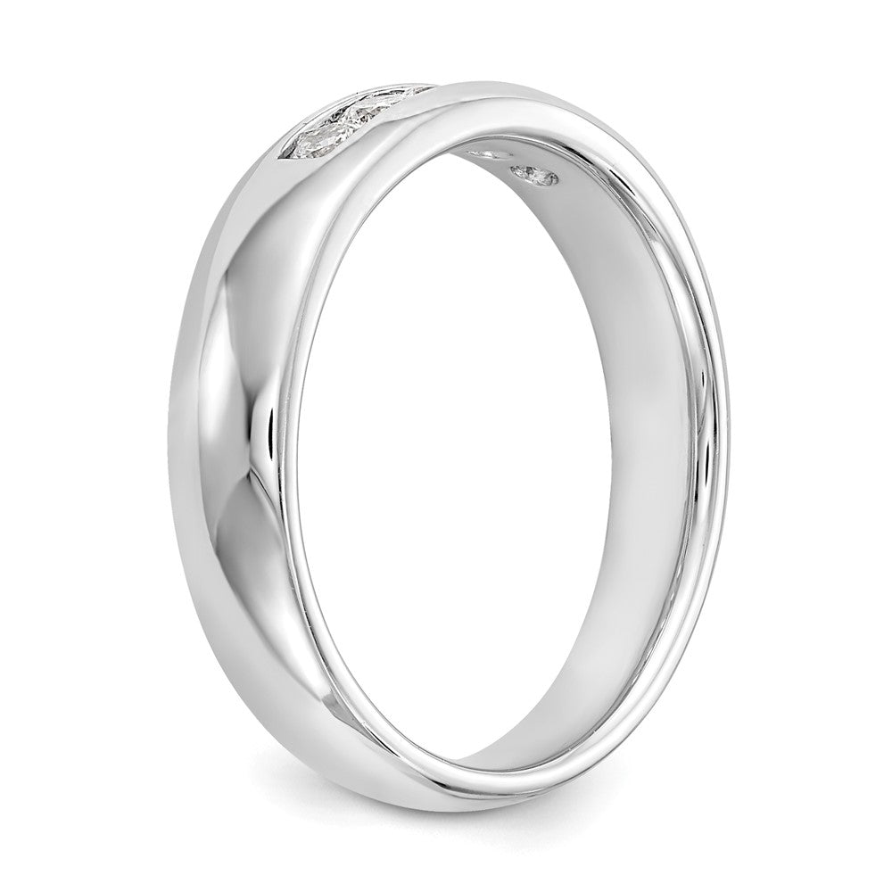 14K White Gold 5-Stone 1/3 carat Round Diamond Complete Channel Band