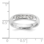 14K White Gold 5-Stone 1/3 carat Round Diamond Complete Channel Band