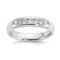 14K White Gold 5-Stone 1/3 carat Round Diamond Complete Channel Band
