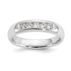 14K White Gold 5-Stone 1/3 carat Round Diamond Complete Channel Band