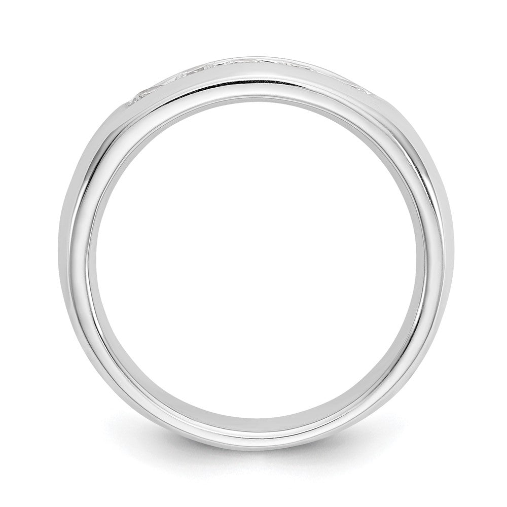 14K White Gold 5-Stone 3/8 carat Round Diamond Complete Channel Band