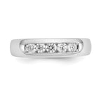 14K White Gold 5-Stone 3/8 carat Round Diamond Complete Channel Band