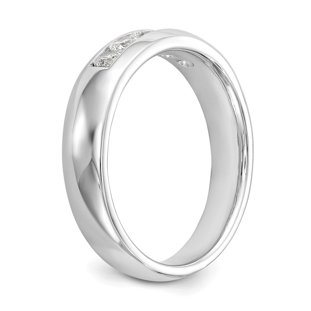 14K White Gold 5-Stone 3/8 carat Round Diamond Complete Channel Band