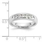 14K White Gold 5-Stone 3/8 carat Round Diamond Complete Channel Band