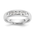 14K White Gold 5-Stone 3/8 carat Round Diamond Complete Channel Band