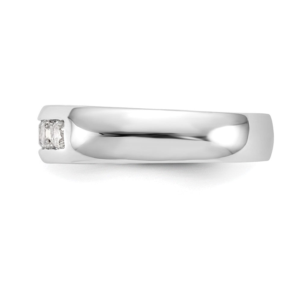 14K White Gold 5-Stone 1/2 carat Round Diamond Complete Channel Band