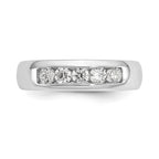 14K White Gold 5-Stone 1/2 carat Round Diamond Complete Channel Band