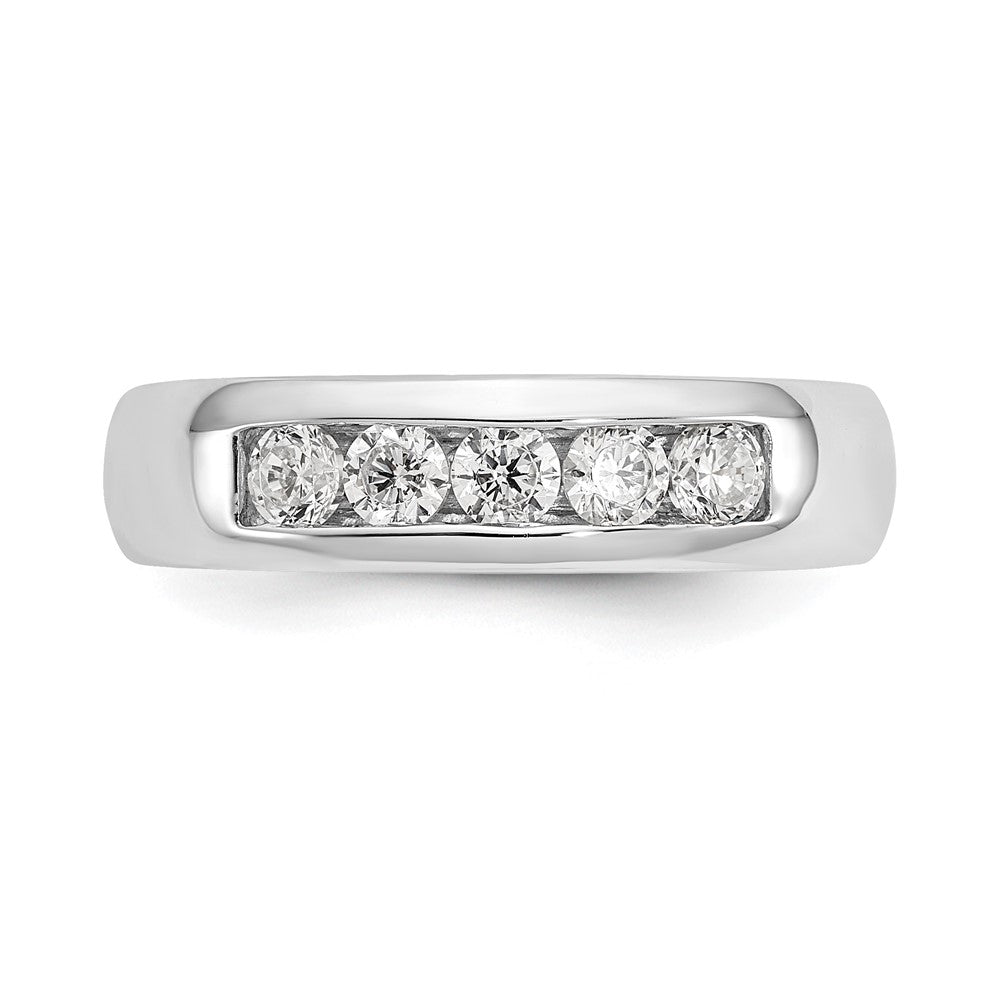14K White Gold 5-Stone 1/2 carat Round Diamond Complete Channel Band