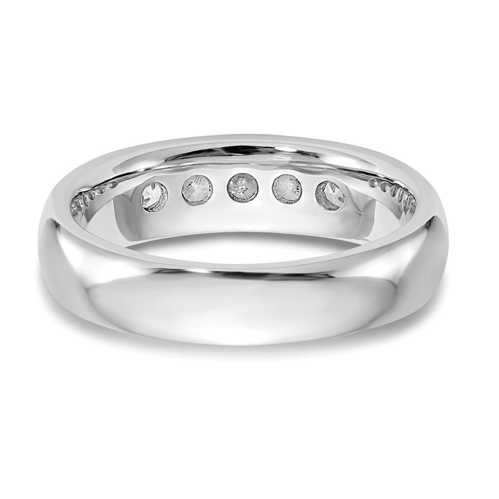 14K White Gold 5-Stone 1/2 carat Round Diamond Complete Channel Band