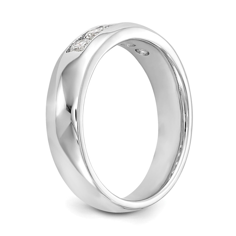 14K White Gold 5-Stone 1/2 carat Round Diamond Complete Channel Band