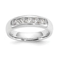 14K White Gold 5-Stone 1/2 carat Round Diamond Complete Channel Band
