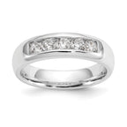 14K White Gold 5-Stone 1/2 carat Round Diamond Complete Channel Band
