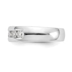 14K White Gold 5-Stone 5/8 carat Round Diamond Complete Channel Band