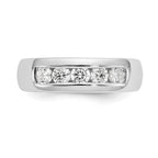 14K White Gold 5-Stone 5/8 carat Round Diamond Complete Channel Band