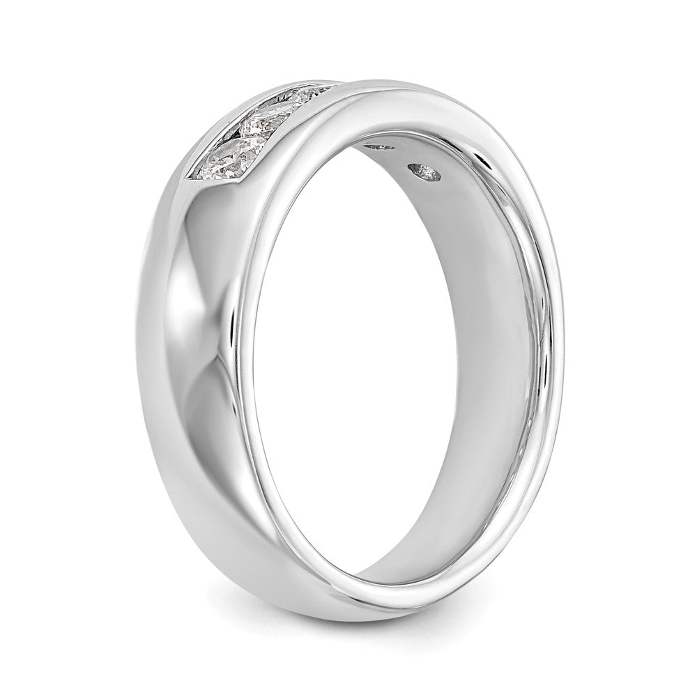 14K White Gold 5-Stone 5/8 carat Round Diamond Complete Channel Band