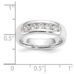 14K White Gold 5-Stone 5/8 carat Round Diamond Complete Channel Band