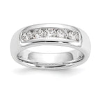 14K White Gold 5-Stone 5/8 carat Round Diamond Complete Channel Band