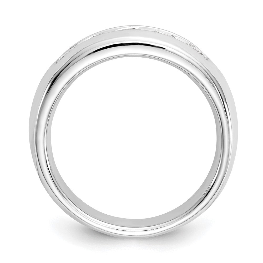 14K White Gold 5-Stone 3/4 carat Round Diamond Complete Channel Band