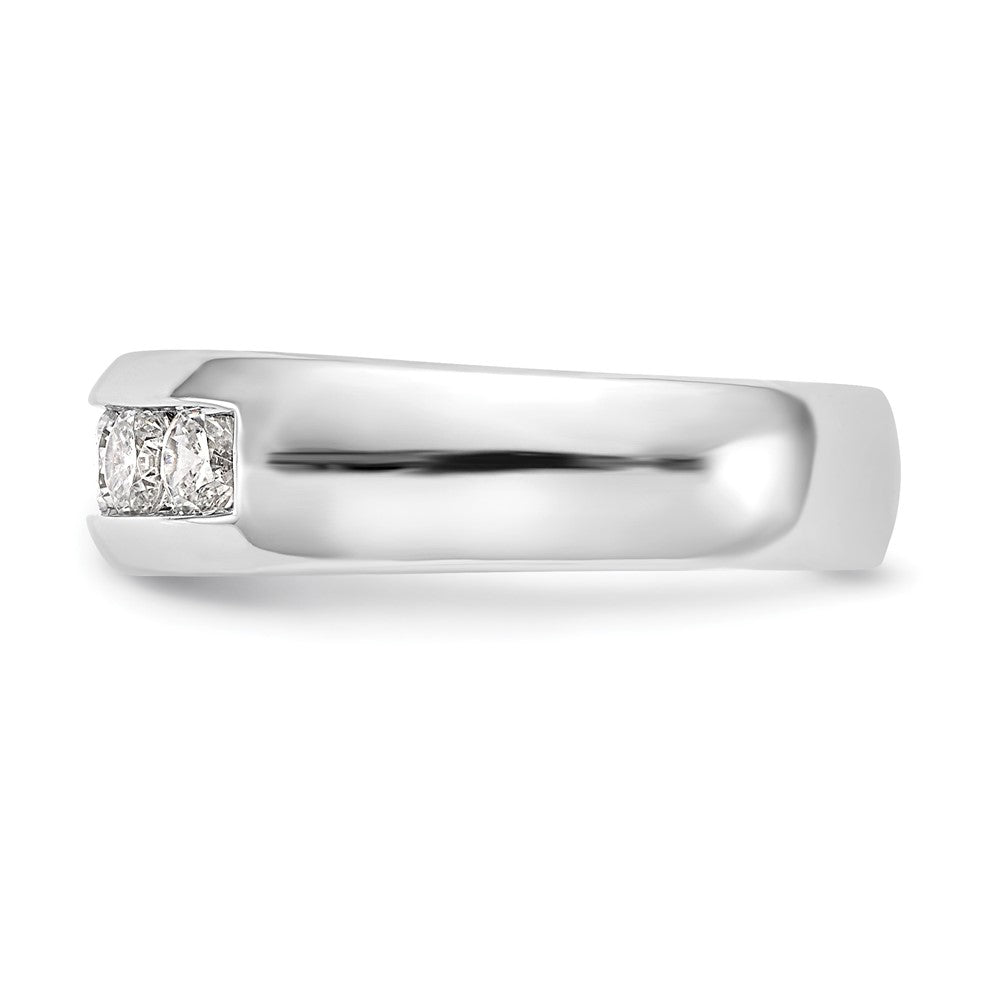 14K White Gold 5-Stone 3/4 carat Round Diamond Complete Channel Band