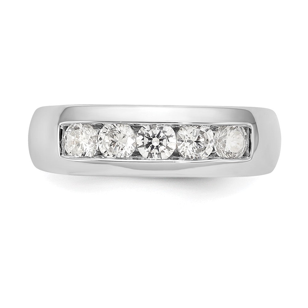 14K White Gold 5-Stone 3/4 carat Round Diamond Complete Channel Band