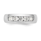 14K White Gold 5-Stone 3/4 carat Round Diamond Complete Channel Band