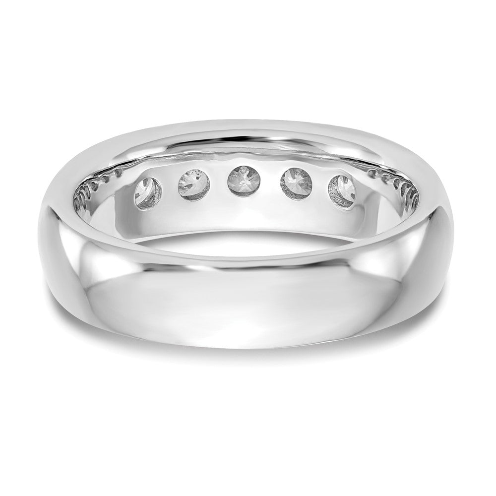 14K White Gold 5-Stone 3/4 carat Round Diamond Complete Channel Band