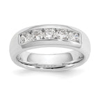 14K White Gold 5-Stone 3/4 carat Round Diamond Complete Channel Band