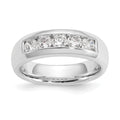 14K White Gold 5-Stone 3/4 carat Round Diamond Complete Channel Band