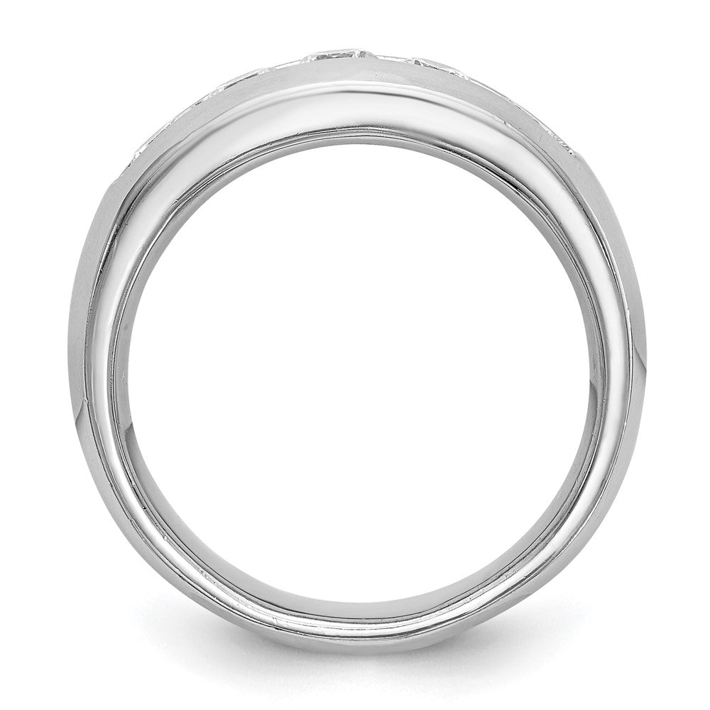 14K White Gold 5-Stone 1 carat Round Diamond Complete Channel Band