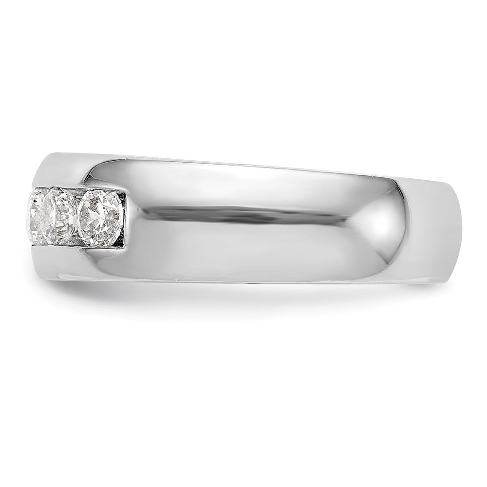 14K White Gold 5-Stone 1 carat Round Diamond Complete Channel Band