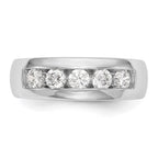 14K White Gold 5-Stone 1 carat Round Diamond Complete Channel Band