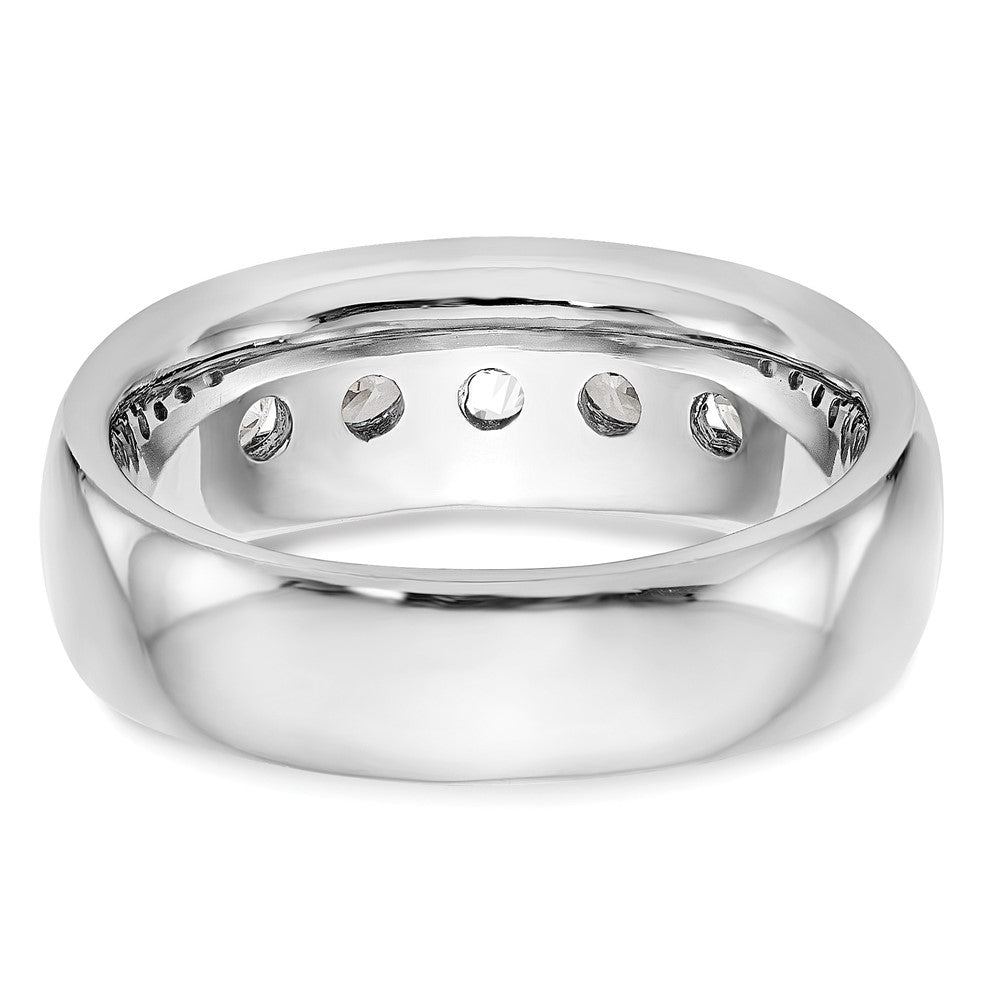 14K White Gold 5-Stone 1 carat Round Diamond Complete Channel Band